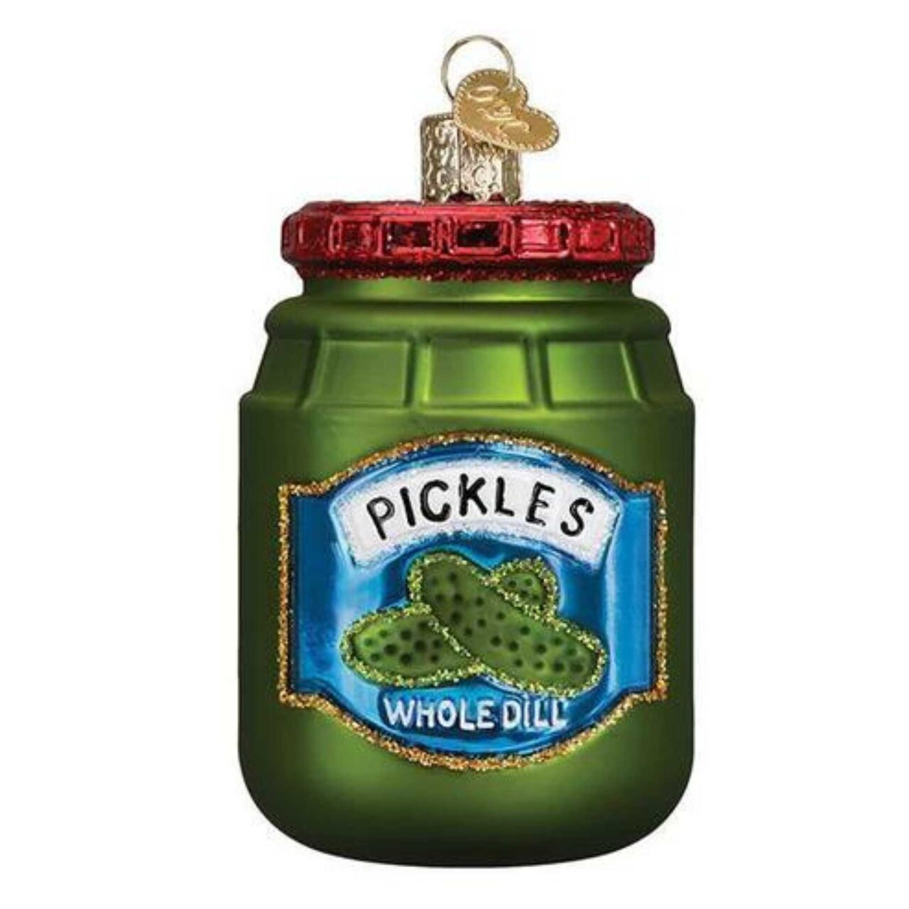 Old World Christmas 3.5 Inch Jar Of Pickles Christmas Tree Ornament , Whole Dill